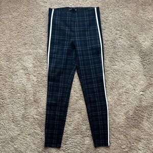 Zara Plaid Leggings with Stripes on the side